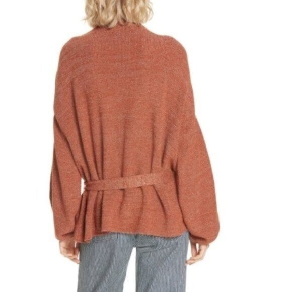 Apiece Apart Arkestra Metallic Balloon Sleeve Sweater in Terra Cotta Marl XS - Picture 2 of 10